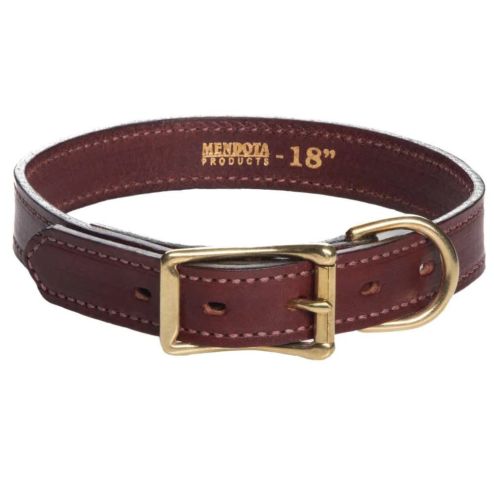 Mendota Leather Wide width Dog Collar 1" X 18"