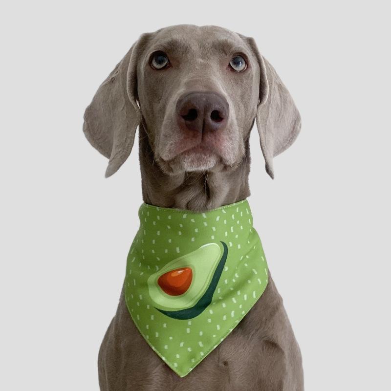 Refreshing Avocado Pet Scarf Three-Layer Thickened Waterproof Saliva Towel - Size M