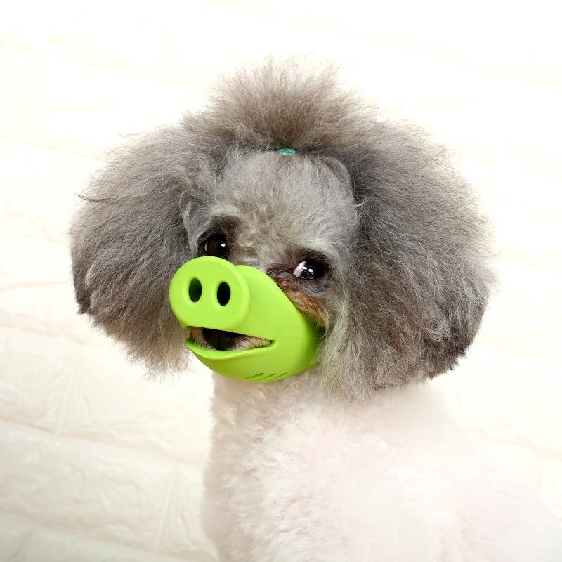Pet Dog Piggy Mouth Dog Mask Bark Stopper - Size Large - Blue