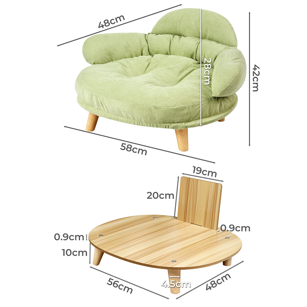 Pawz Elevated Pet Dog Cat Sofa Bed Couch L Size Green-1910112275096801282