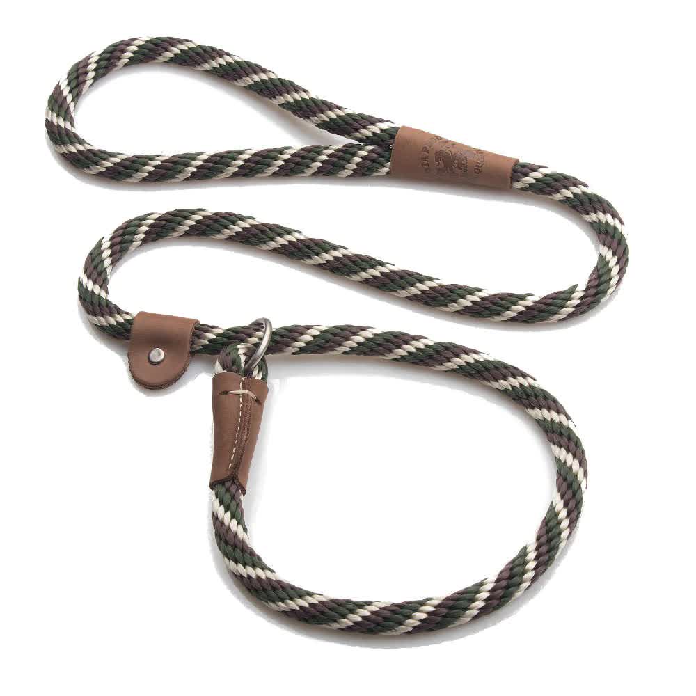 Mendota British Style Slip Leash - Length 1/2in x 4ft(13mm x 1.2m) - Twist - Woodlands