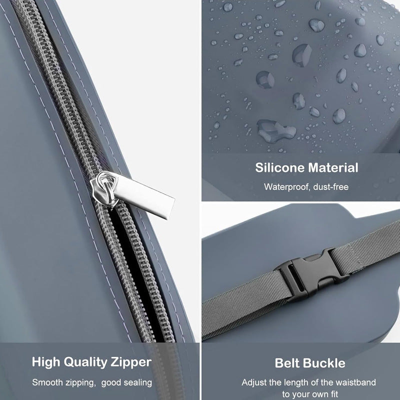 Green Silicone Pet Treat Pouch for Dog Training - Portable Waist Bag with Waste Bag Holder