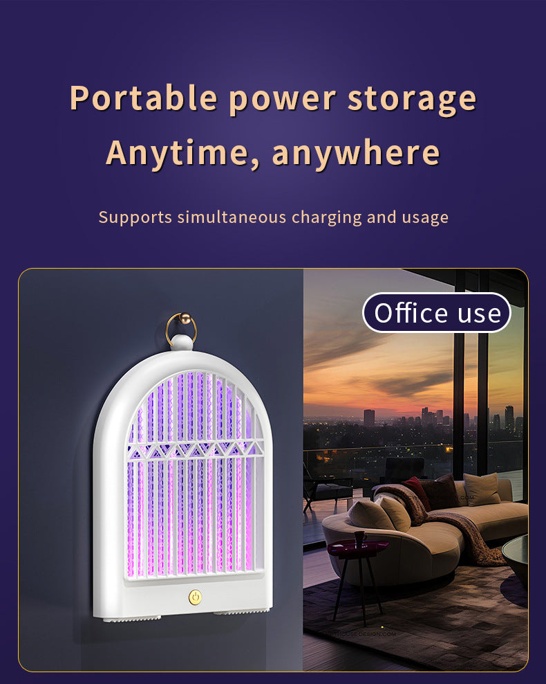 White (Plug-in) USB Mosquito Killer Lamp - Electric Bug Zapper, Wall-Mounted/Standing, Silent