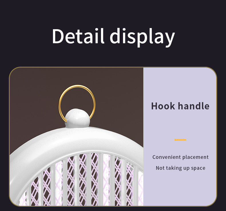 White (Plug-in) USB Mosquito Killer Lamp - Electric Bug Zapper, Wall-Mounted/Standing, Silent