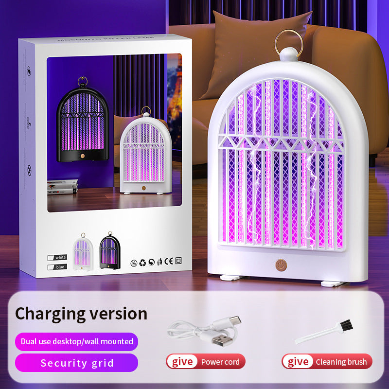 White (Chargeing version) USB Mosquito Killer Lamp - Electric Bug Zapper, Wall-Mounted/Standing, Silent