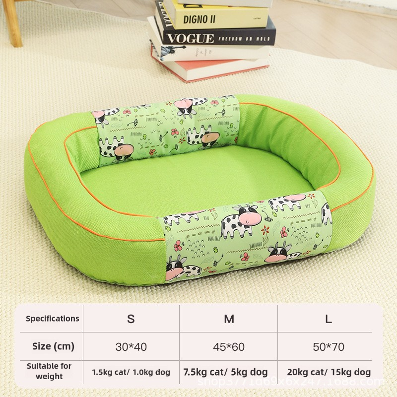 Size S Green Cozy Pet Bed for Small Dogs and Cats - Durable & Chew-Resistant Nest for All Seasons