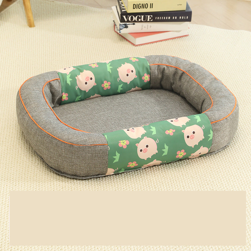 Size M Grey Cozy Pet Bed for Small Dogs and Cats - Durable & Chew-Resistant Nest for All Seasons