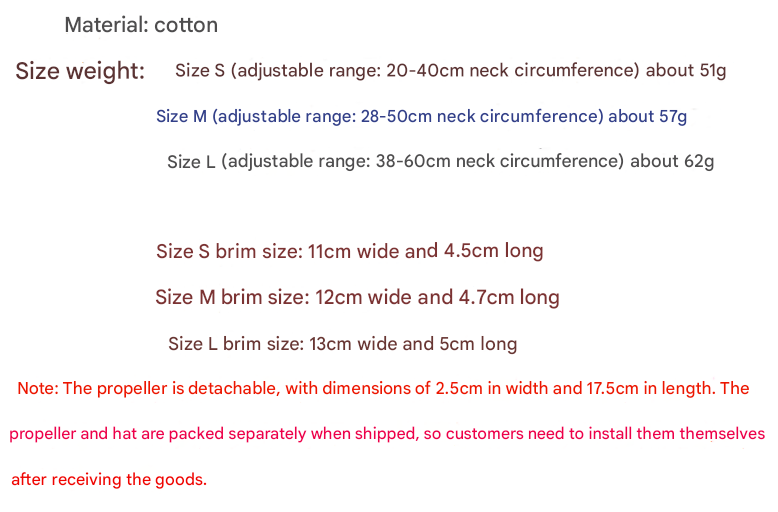 M Red Pet Baseball Cap with Spinning Propeller - Colorful Fun Design - See Details for Sizing