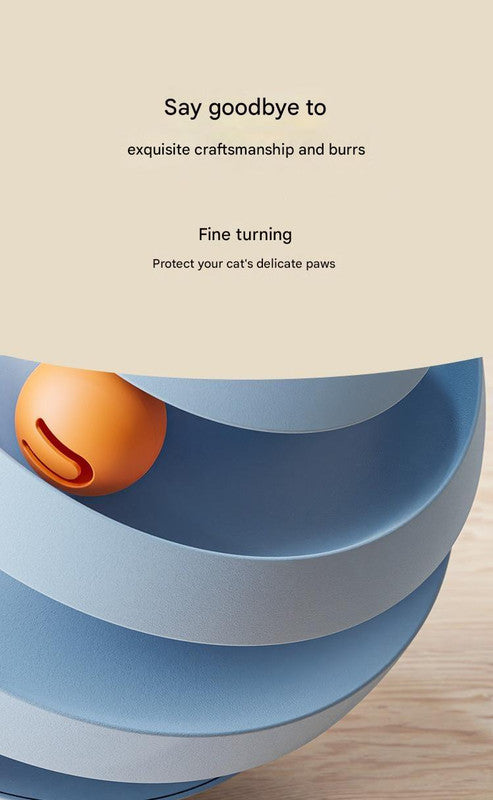 Pink Interactive Cat Scratching Ball Toy - Multi-layer Track with Rolling Ball