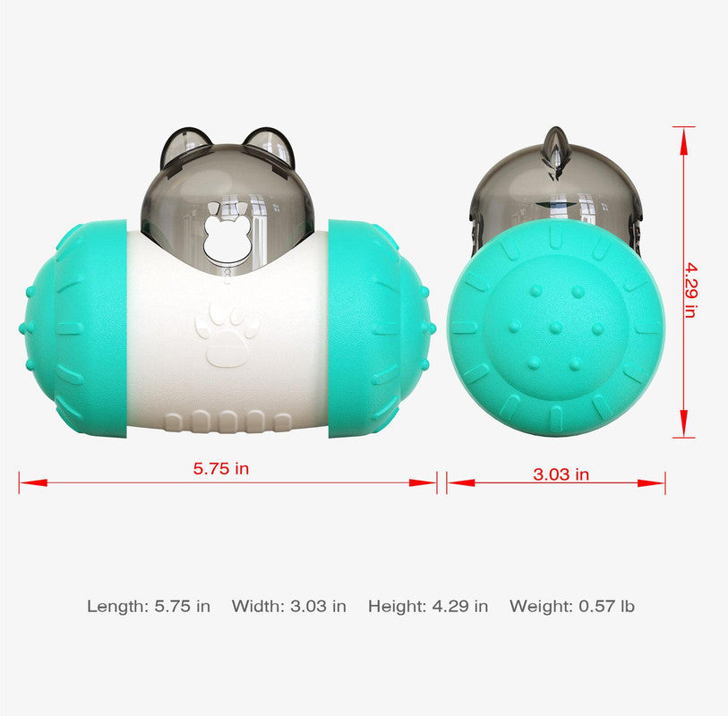 Pet Tumbler Treat Dispenser Ball,Interactive Feeding Toy for Dogs and Cats(Pink and white)