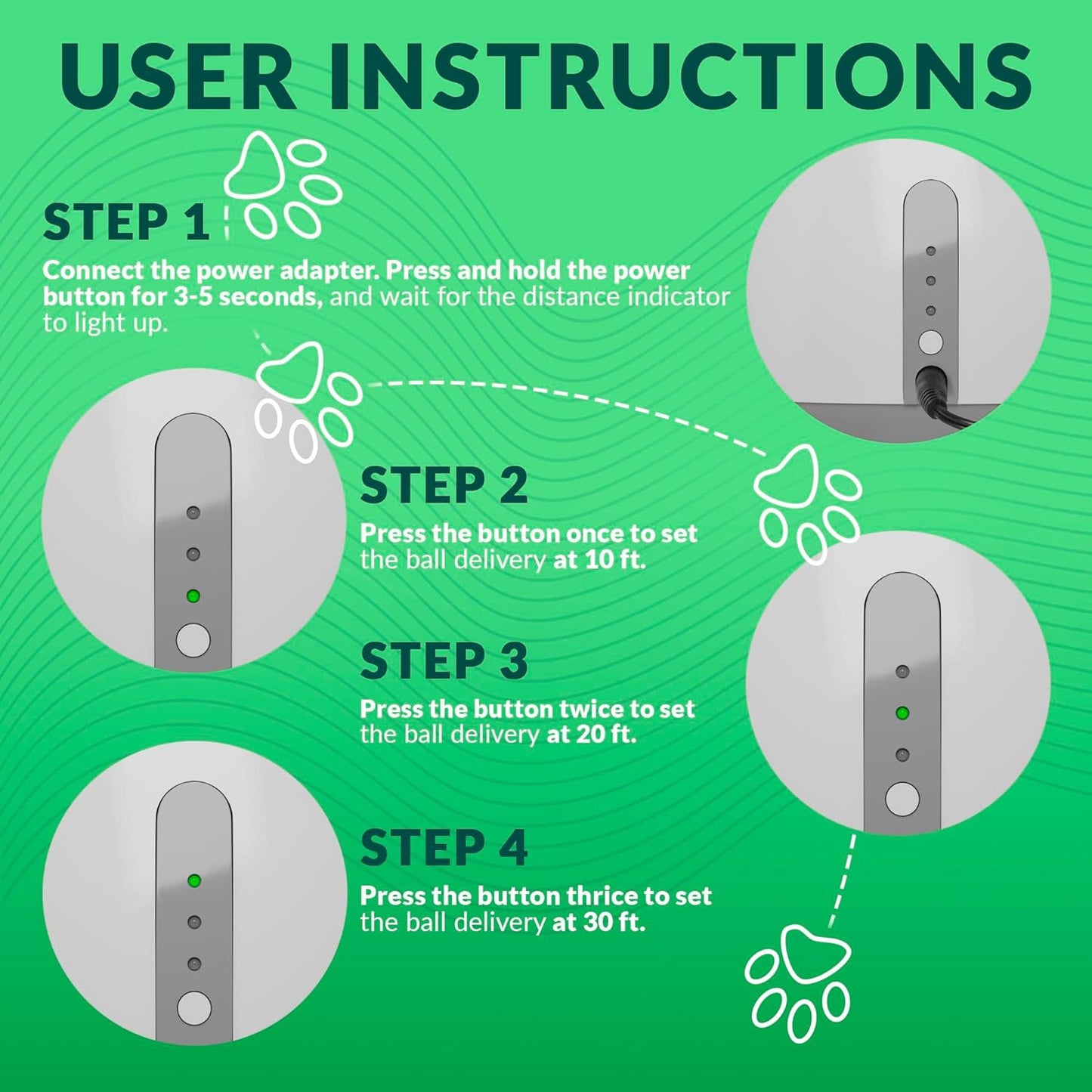 Automatic Dog Ball Launcher with Adjustable Distance - Includes 3 Durable Balls(blue)