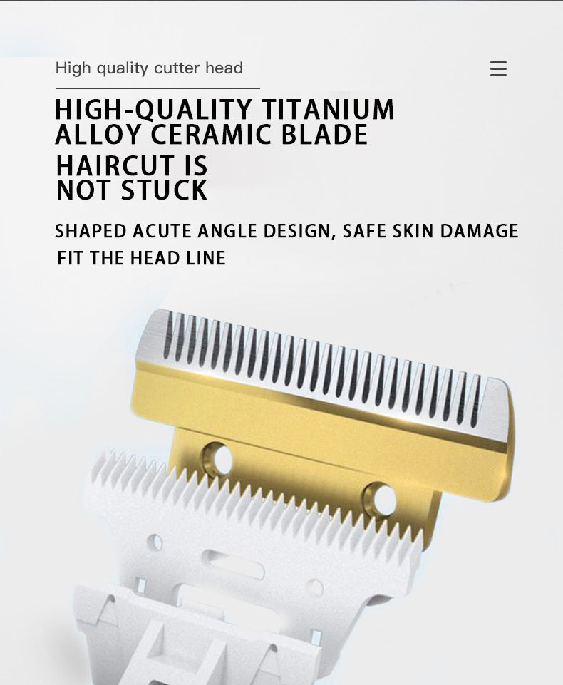 Professional Pet Grooming Hair Clipper Kit - Rechargeable, Low Noise, with Ceramic Blades & 5-Speed Adjustment(gold)