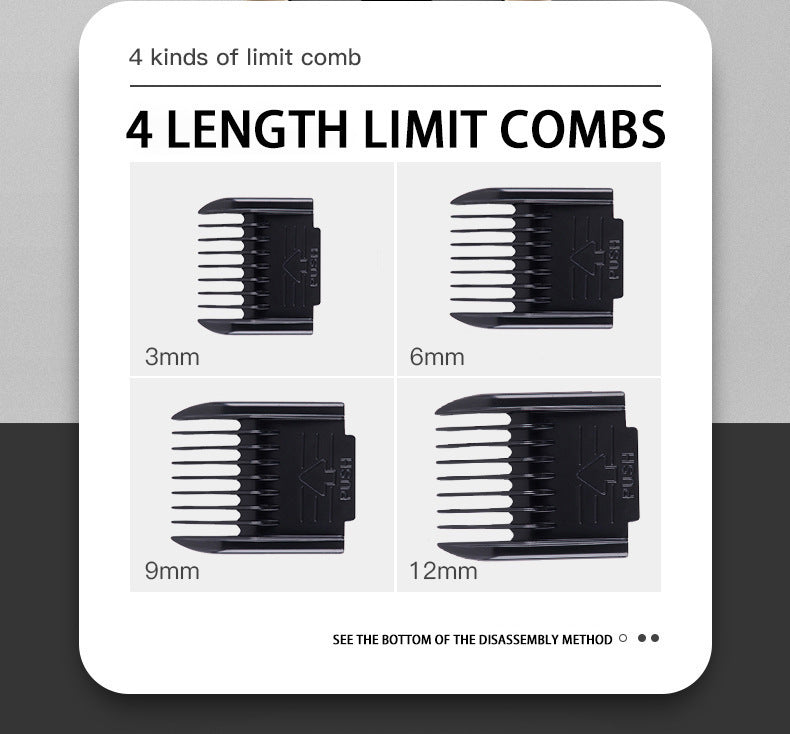 Professional Pet Grooming Hair Clipper Kit - Rechargeable, Low Noise, with Ceramic Blades & 5-Speed Adjustment(gold)